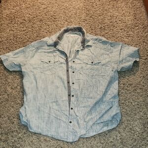 BKE Mens Size 4XL Gray Striped Button-Down Shirt